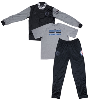 2014-15 Kevin Garnett Game Used Brooklyn Nets Warm Up Uniform - Jacket, Pants and Shooting Shirt (Steiner)